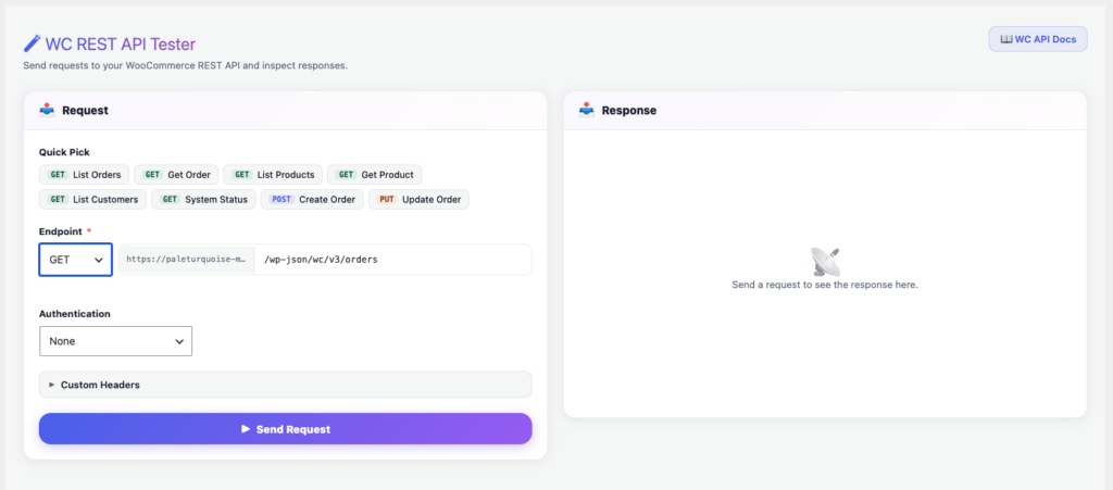 Testing WooCommerce REST API endpoints in AnyAPI