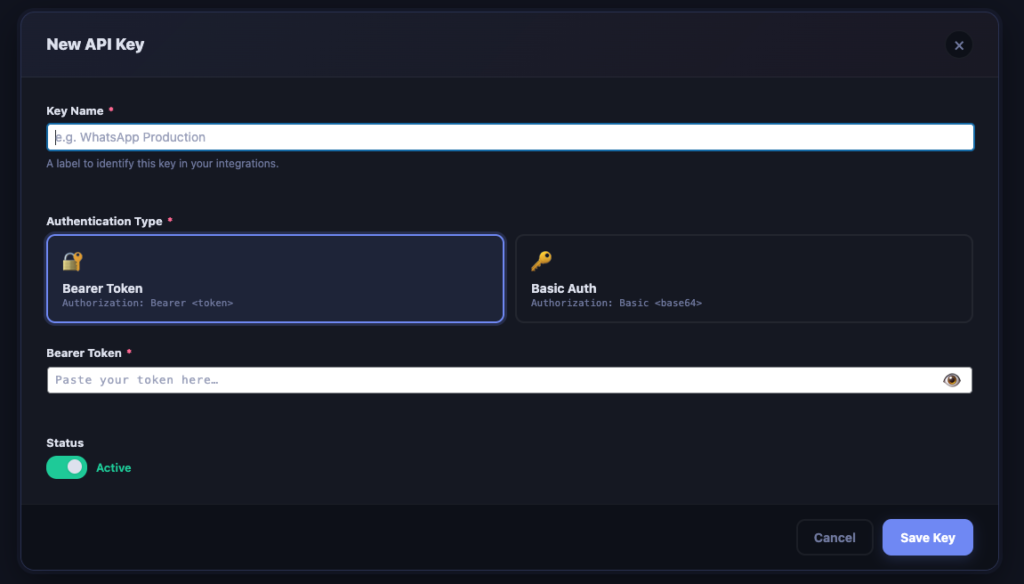 WordPress admin sidebar showing AnyAPI menu with API Keys option