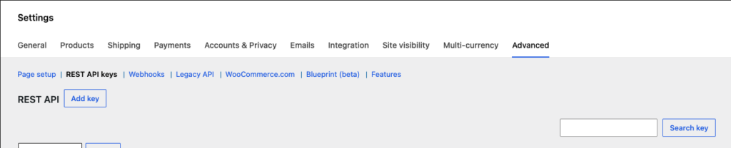 WooCommerce generated Consumer Key and Consumer Secret for REST API tester